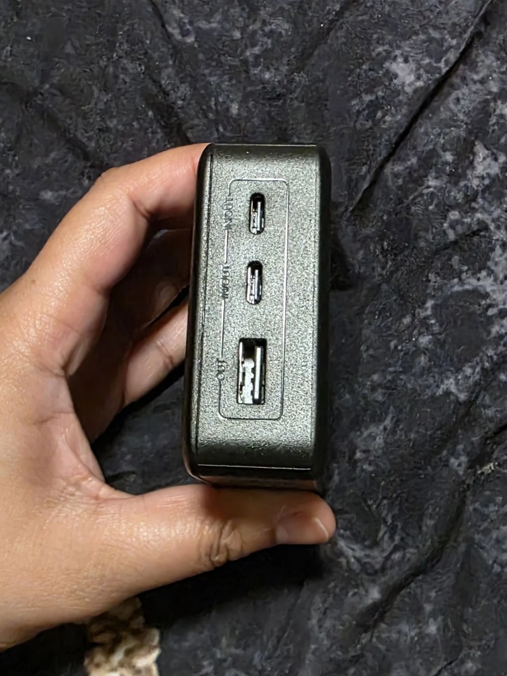 Onn Black Portable Power Bank with Dual USB-C + USB Ports